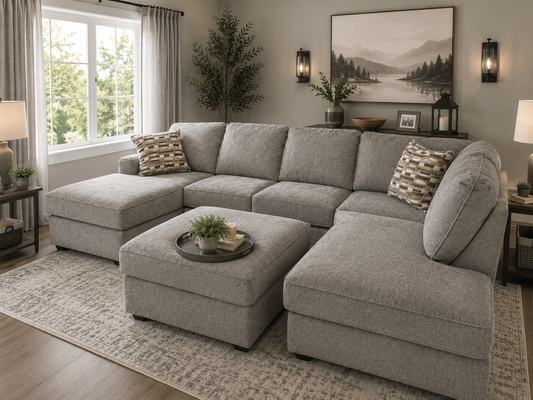 Contemporary Sectional with Ottoman