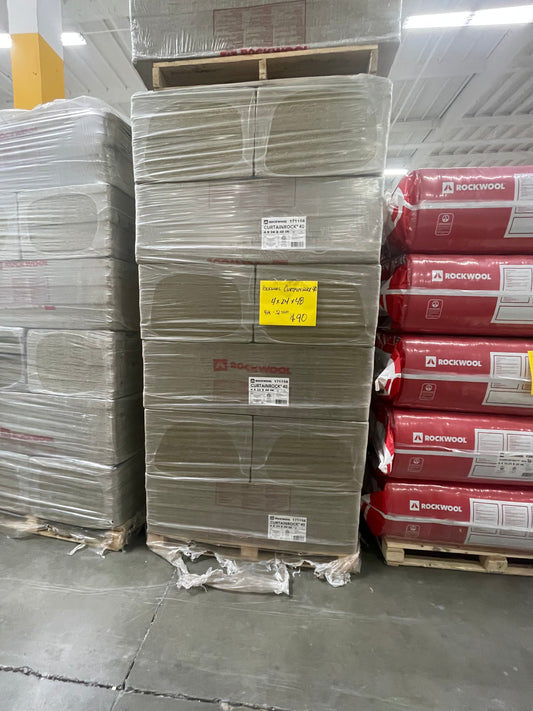 ROCKWOOL CurtainRock 40 Mineral Wool Insulation – 4" x 24" x 48" (32 SQ FT)