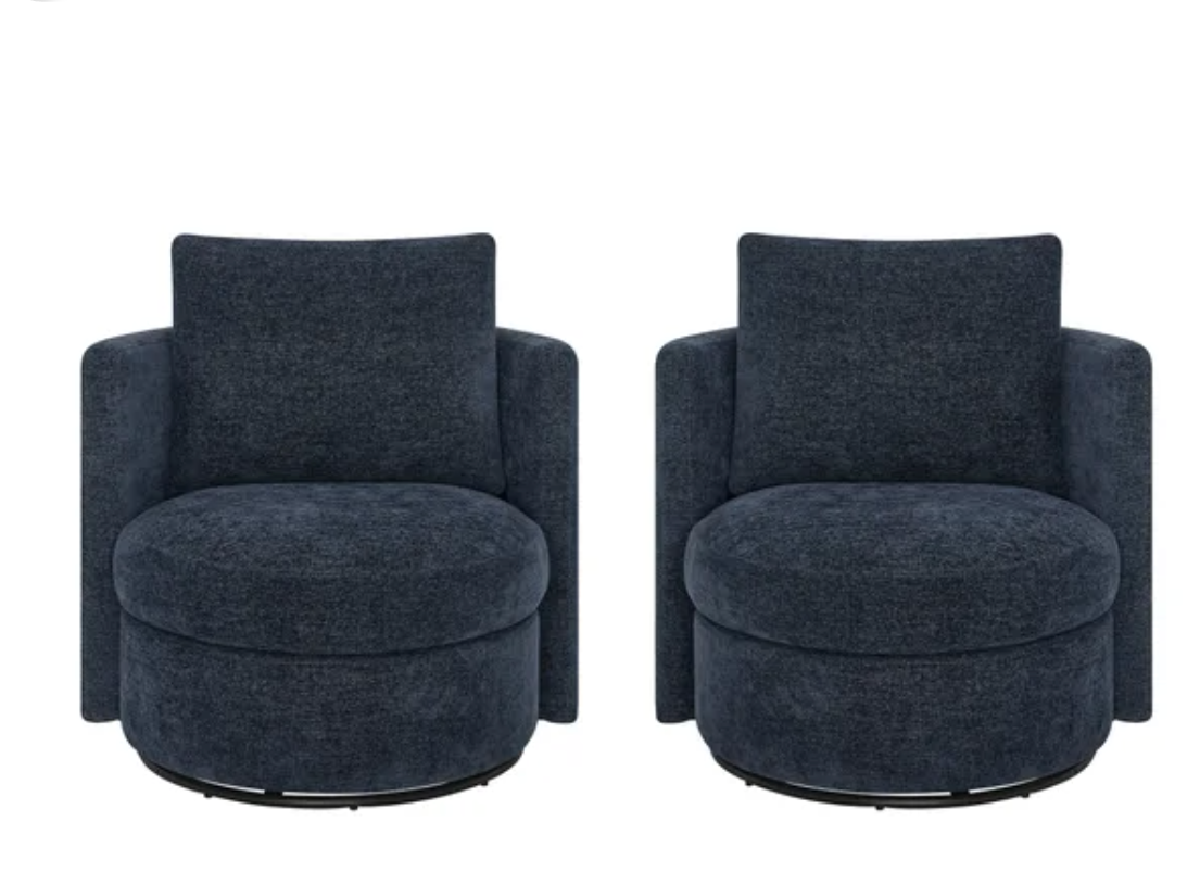 Blue Swivel Chair 2pc