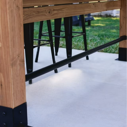 Outdoor Cedar Entertainment Bar Gazebo with Steel Roof & PowerPort®
