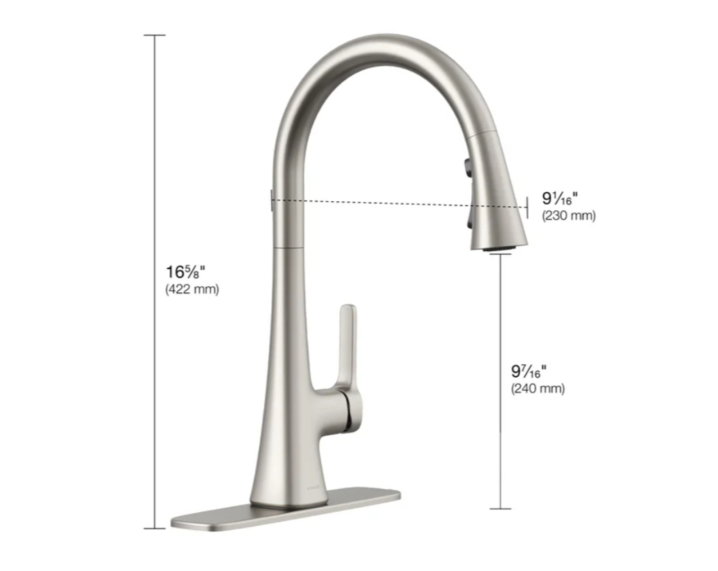 Kohler Guild™ Pull-Down Kitchen Faucet with Three-Function Sprayhead