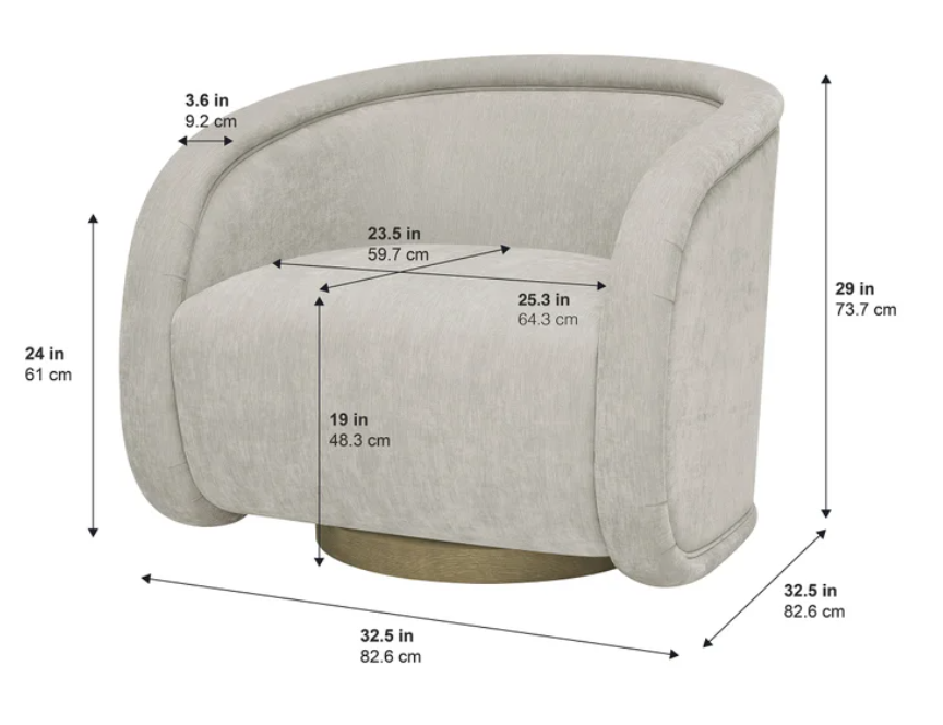 Henredon Contemporary Swivel Barrel Chair – Taupe