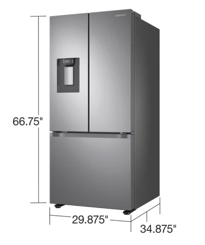 Samsung 22 Cu. Ft. Smart 3-Door French Door Refrigerator with External Water Dispenser