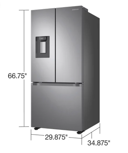 Samsung 22 Cu. Ft. Smart 3-Door French Door Refrigerator with External Water Dispenser