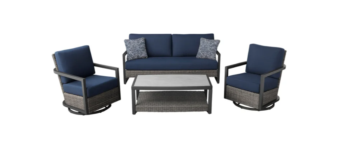 Agio Luna 4-Piece Outdoor Patio Deep Seating Set