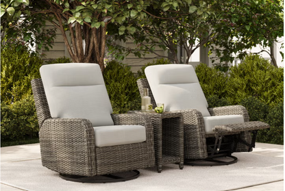 Bay 3-piece Outdoor Patio Glider Recliner Set