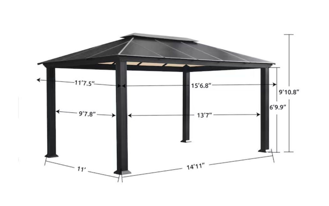 Paragon Outdoor Santa Monica Hardtop Gazebo – 12' x 16'