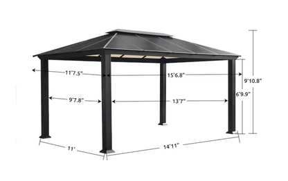 Paragon Outdoor Santa Monica Hardtop Gazebo – 12' x 16'