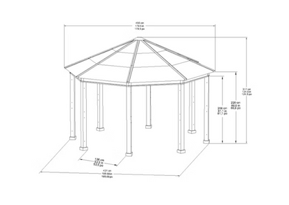 Sunjoy Daybreak Octagon Hardtop Gazebo – 14.9' x 14.9'