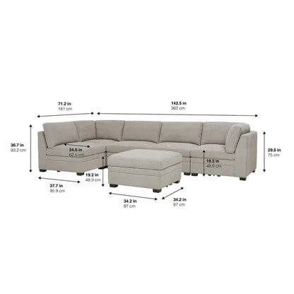 6 pc Modular Sectional