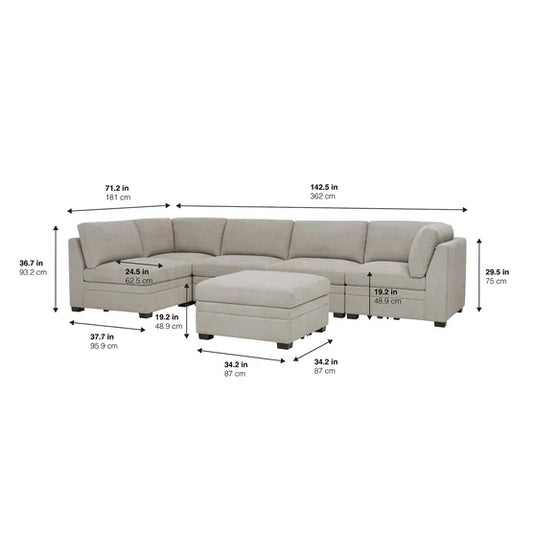 6 pc Modular Sectional
