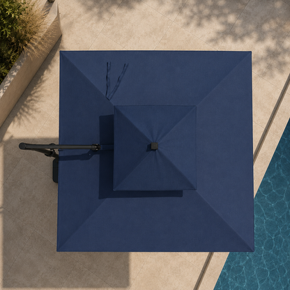 10 ft. Square Cantilever Umbrella with Solar LED Lighting