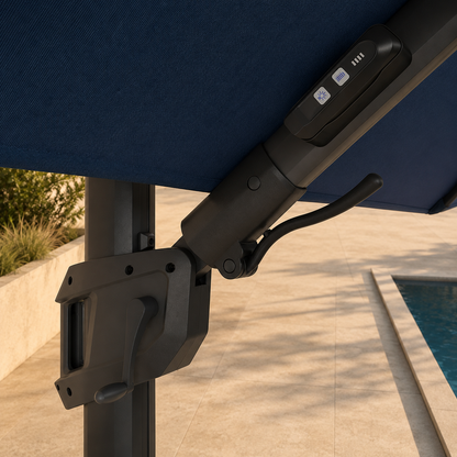 10 ft. Square Cantilever Umbrella with Solar LED Lighting