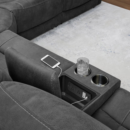 Grey 6pc Reclining Sectional