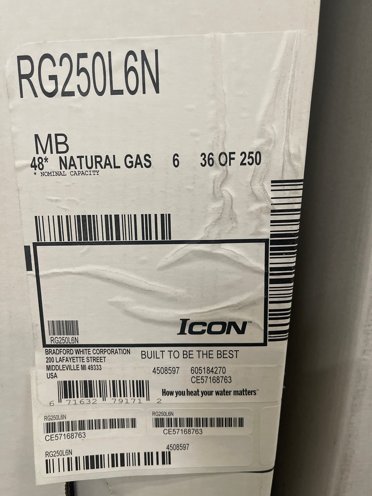 Bradford 48* Gas Water Heater