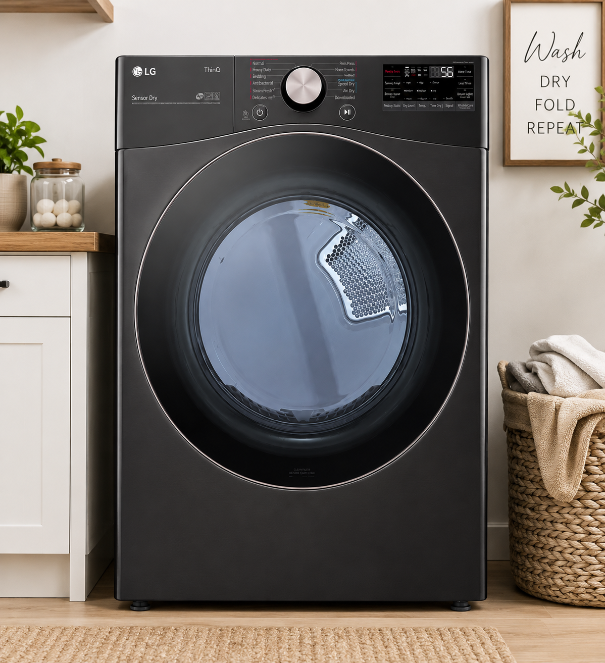 LG 7.4 Cu. Ft. Smart Front Load Electric Dryer with TurboSteam™ & Built-In Intelligence