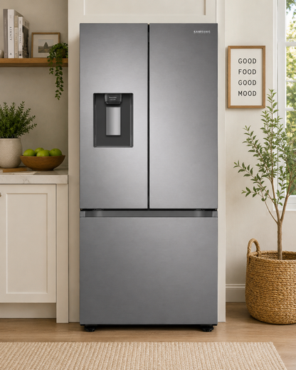 Samsung 22 Cu. Ft. Smart 3-Door French Door Refrigerator with External Water Dispenser