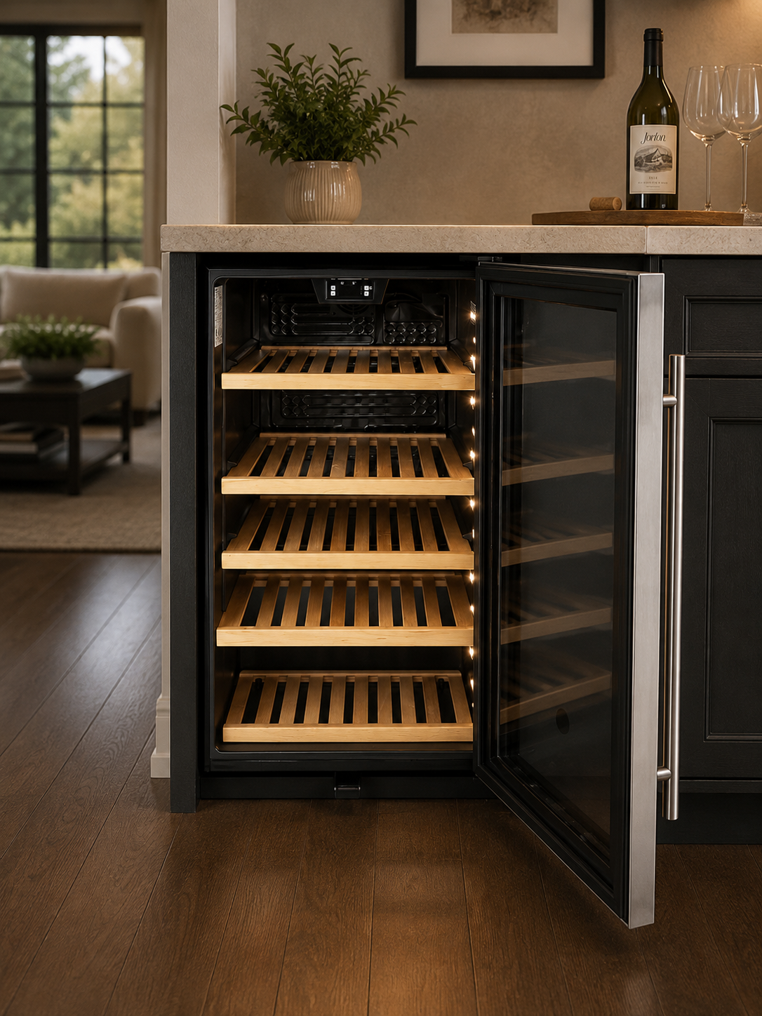 GE 31-Bottle / 109-Can Built-In Beverage & Wine Center