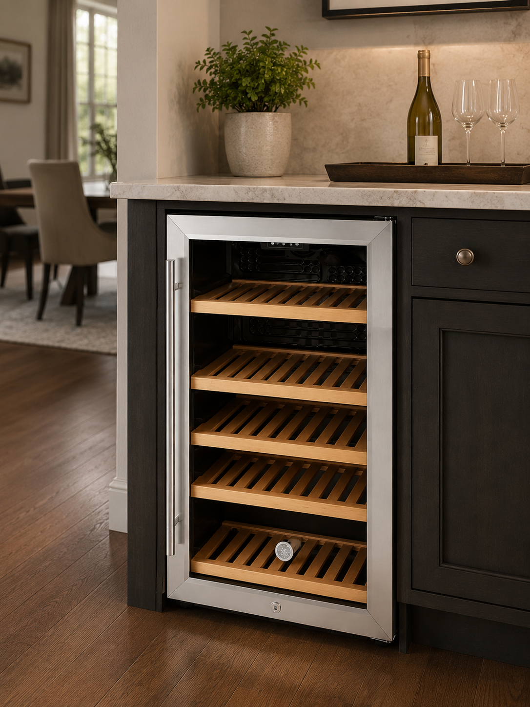 GE 31-Bottle / 109-Can Built-In Beverage & Wine Center