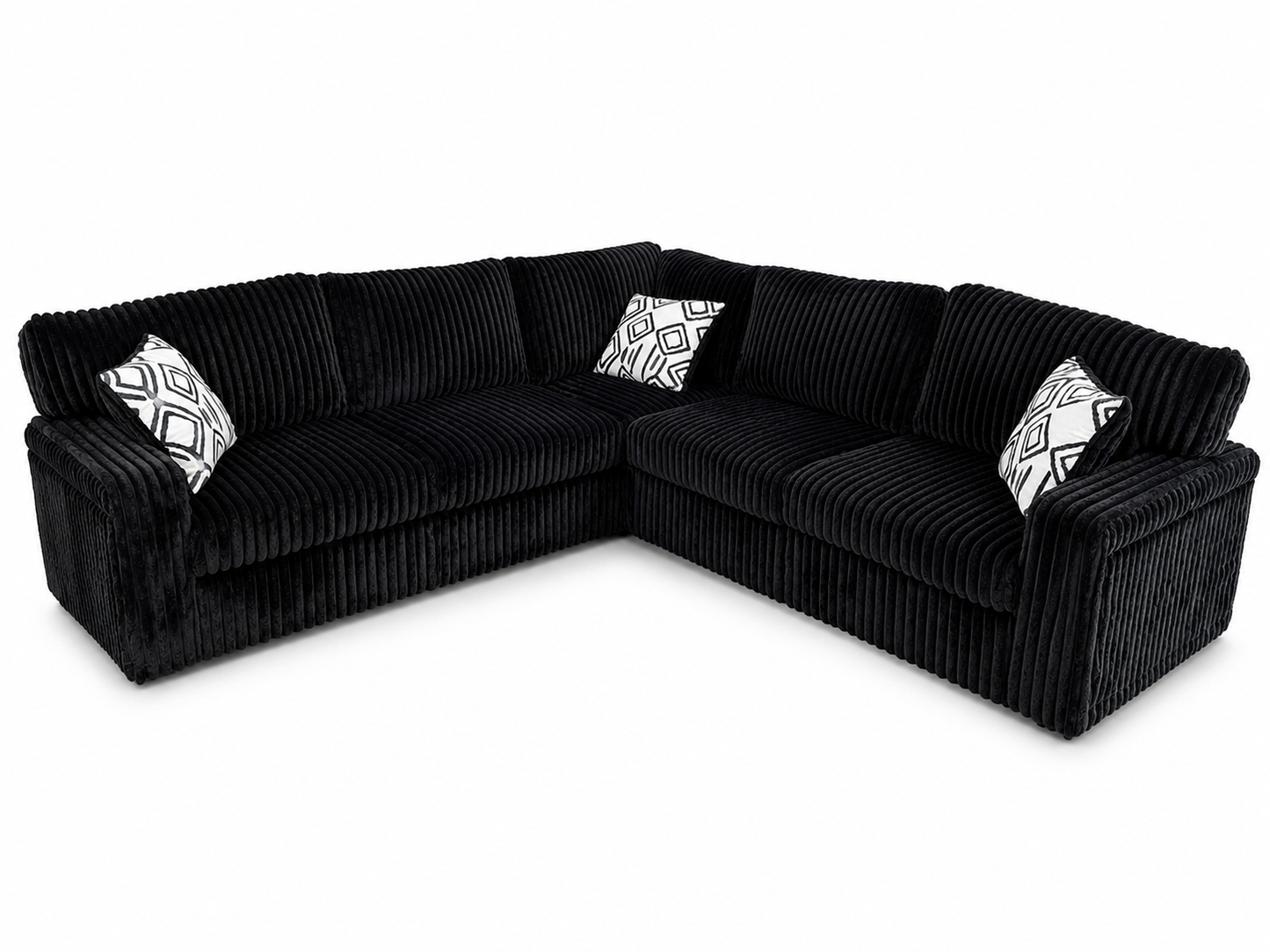 Oversized Corduroy Modular Sectional with Pull-Out Loungers