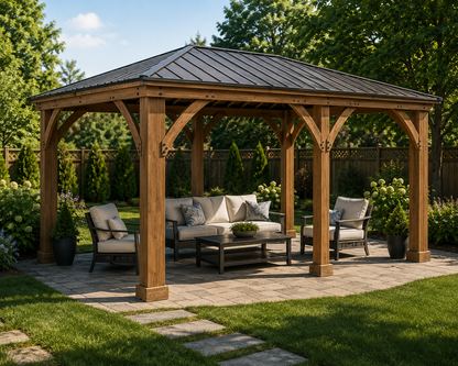 Yardistry 12' x 20' Gazebo with Aluminum Roof
