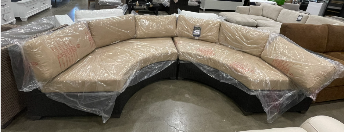Barbados Curved Armless Outdoor Sofa Set – All-Weather Wicker