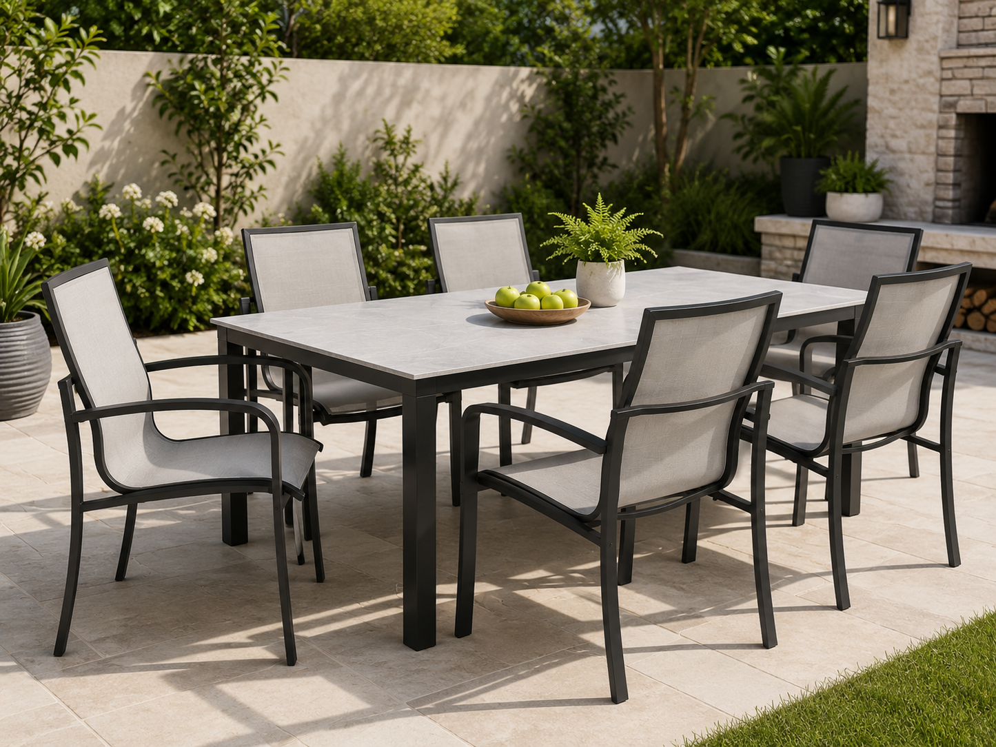 Agio 7-Piece Outdoor Dining Set with Sintered Stone Table