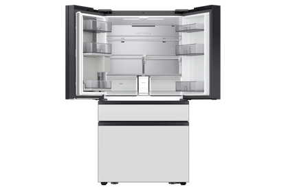 Bespoke 36 in. 23 cu. ft. Counter Depth 4-Door French Door Refrigerator in White Glass with AI Family Hub Plus